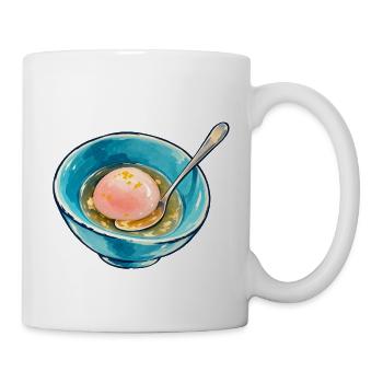 Blaue Aquarell-Eierschale - Tasse - Weiß - Rechts