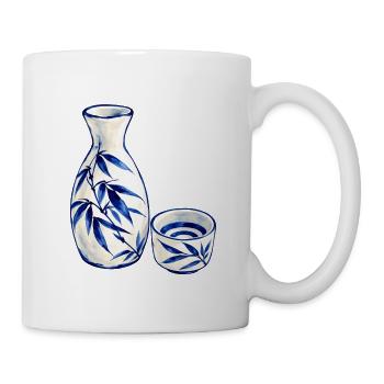 Blaues Bambusporzellan - Tasse - Weiß - Rechts