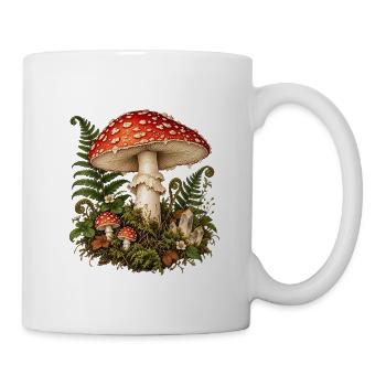 Roter Pilz Waldzauber - Tasse - Weiß - Rechts