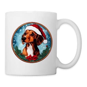 Dackel Weihnachten - Tasse - Weiß - Rechts