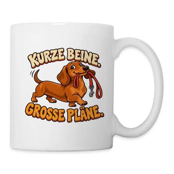 Dackel - Kurze Beine, große Pläne - Tasse - Weiß - Rechts