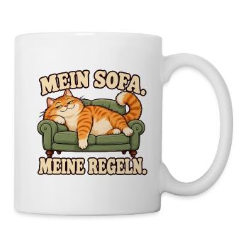 Mein Sofa, meine Regeln - Lustige Katze - Tasse - Weiß - Rechts