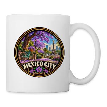Lila Blumen Dschungel Urlaub Mexiko Stadt - Tasse - Weiß - Rechts