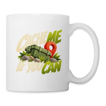 Cache Me If You Can Geocaching Motif - Tasse - Weiß - Rechts