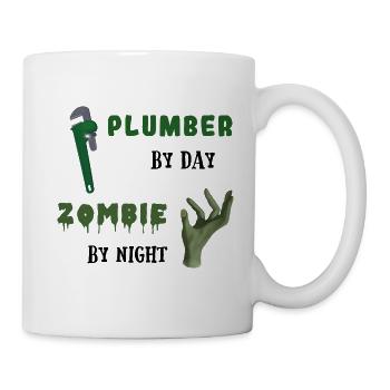 Plumber by day Zombie by night - Rohrzange - Tasse - Weiß - Rechts