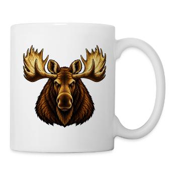 Der Elchbulle - Tasse - Weiß - Rechts