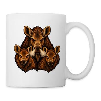 Elch, Kuh und Kälber - Tasse - Weiß - Rechts