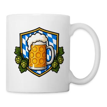 Bayerisches Bierkrug Emblem - Tasse - Weiß - Rechts