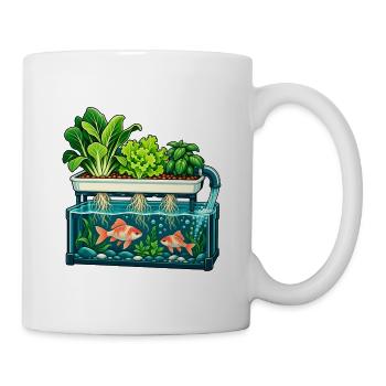 Fische unter einem lebendigen Garten - Tasse - Weiß - Rechts
