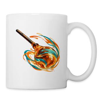 Geschmolzenes Glas in Bewegung - Tasse - Weiß - Rechts