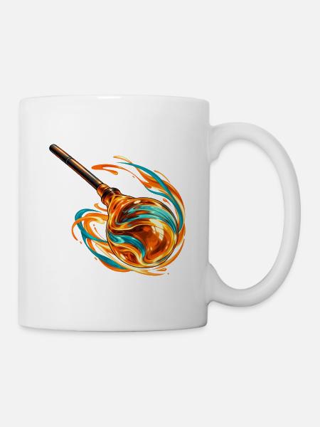 Geschmolzenes Glas in Bewegung - Tasse - Weiß
