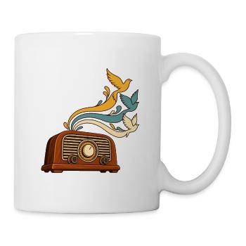 Radiowellen werden zu Vögeln - Tasse - Weiß - Rechts