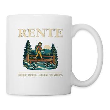 Rente Wandern: Mein Weg Mein Tempo - Tasse - Weiß - Rechts
