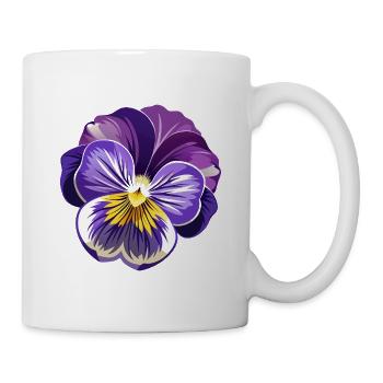 Stiefmütterchenblüte - Tasse - Weiß - Rechts