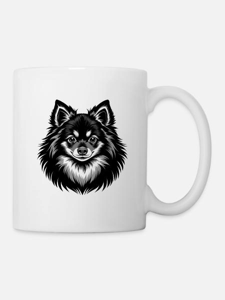 Pommerscher Hundekopf - Tasse - Weiß