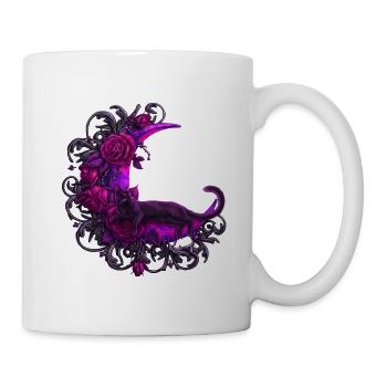 Mondrose Katze im violetten Mond - Tasse - Weiß - Rechts