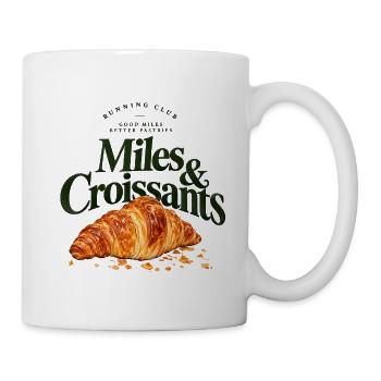 Zuerst laufen, später Croissant – Running & Coffee Club - Tasse - Weiß - Rechts