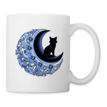 Blauer Mondtraum mit Fuchs - Tasse - Weiß - Rechts