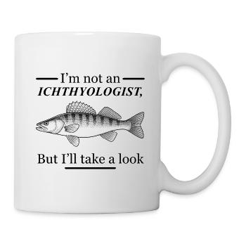 Ichtyologe und Fisch - Tasse - Weiß - Rechts