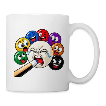 Lustige Billard Motive - Sports-Bar Bilder - Tasse - Weiß - Rechts