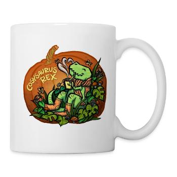 Cosysaurus Rex mit Pilzen (NO AI / Ohne KI) - Tasse - Weiß - Rechts