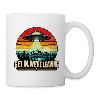 UFO Sunset Retro Tee - Tasse - Weiß - Rechts