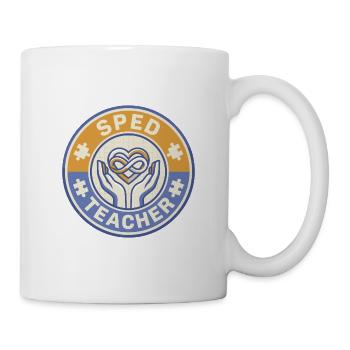 Vintage-SPED-Lehrer Infinity Heart Hands Abzeichen an - Tasse - Weiß - Rechts