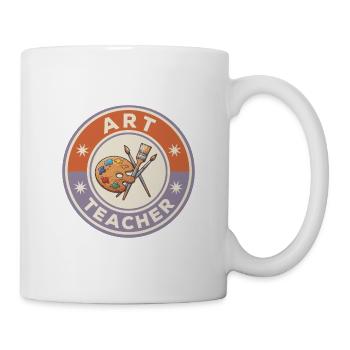 Vintage Kunstlehrer Farbpaletten-Pinsel Patch To - Tasse - Weiß - Rechts