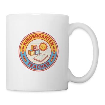Vintage Kindergartenlehrerin ABC Blocks Sonnenabzeichen - Tasse - Weiß - Rechts
