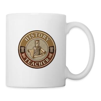 Vintage Geschichtslehrer römische Säule Sanduhrdecke - Tasse - Weiß - Rechts