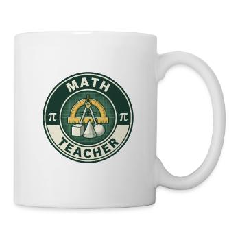 Vintage Mathematiklehrer-Gradmesser-Geometrie-Abzeichen oben - Tasse - Weiß - Rechts