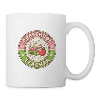 Vintage Vorschullehrer-Geschichtenbücher Apple Patch - Tasse - Weiß - Rechts