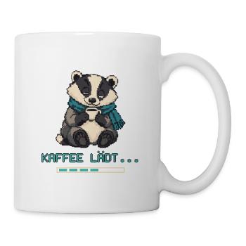 Dachs mit Kaffee Pixel Art - Tasse - Weiß - Rechts