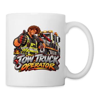 Cartoon-Schleppfahrer - Tasse - Weiß - Rechts
