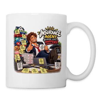 Versicherungsvertreter: Das Leben passiert - Tasse - Weiß - Rechts