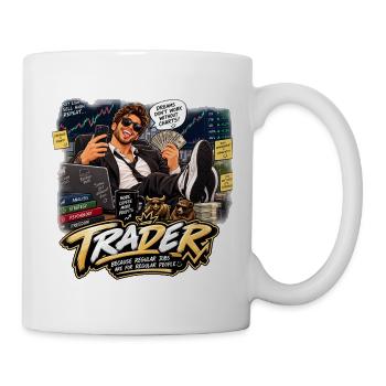 Free Trader: Finanzielle Gewinne und Lachen - Tasse - Weiß - Rechts