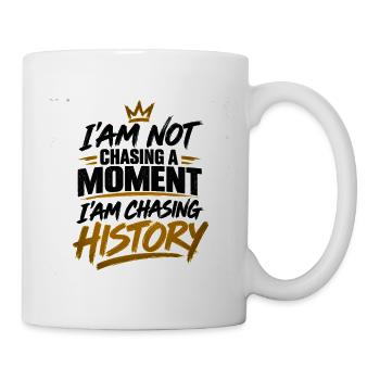 Der Geschichte nachjagen, keine Sekunde - Tasse - Weiß - Rechts