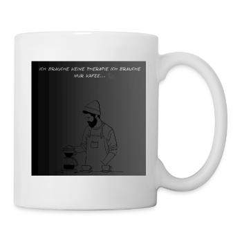 Premium Kaffee Liebhaber T-Shirt - Tasse - Weiß - Rechts