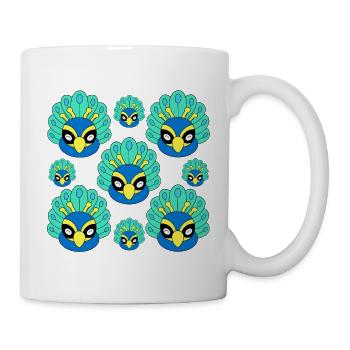 Süßes Pfauengesicht - Tasse - Weiß - Rechts