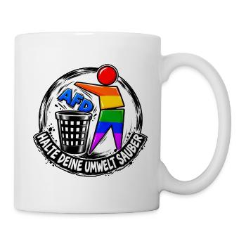 Regenbogenheld Reinigung - Tasse - Weiß - Rechts
