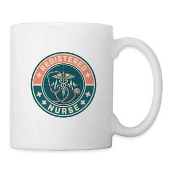 Stethoskop für Vintage Registered Nurse Caduceus Top - Tasse - Weiß - Rechts