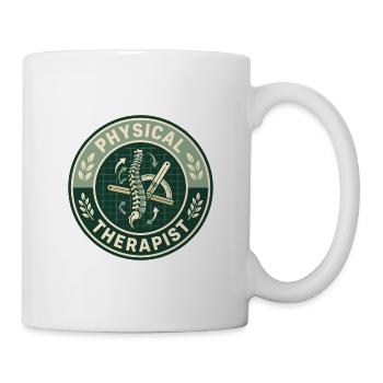 Vintage Physiotherapeut Wirbelsäulen-Goniometer-Abzeichen - Tasse - Weiß - Rechts