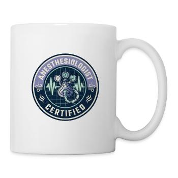 Vintage Anästhesisten-Atemkreislauf-Abzeichen - Tasse - Weiß - Rechts