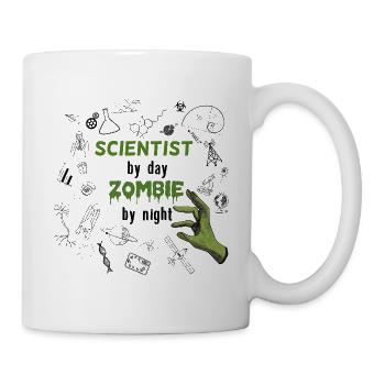 Scientist by day Zombie by night - Wissenschaftler - Tasse - Weiß - Rechts