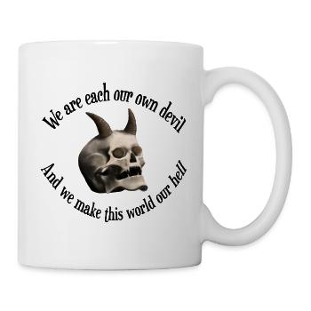 We are each our own devil - Totenkopf mit Hörnern - Tasse - Weiß - Rechts