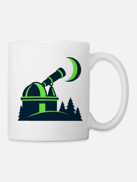 Sternwarte Teleskop Grafik - Tasse - Weiß