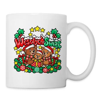 Frohe Weihnachten Teddybären - Tasse - Weiß - Rechts