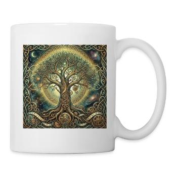 Zeitbaum und Nebel - Tasse - Weiß - Rechts