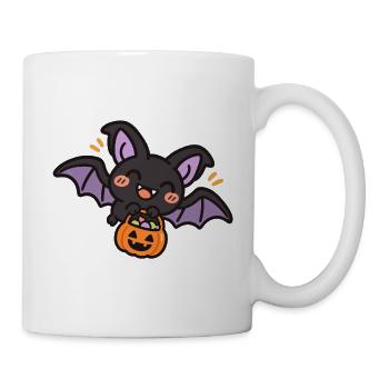 Süße Fledermaus mit Süßigkeiten - Tasse - Weiß - Rechts