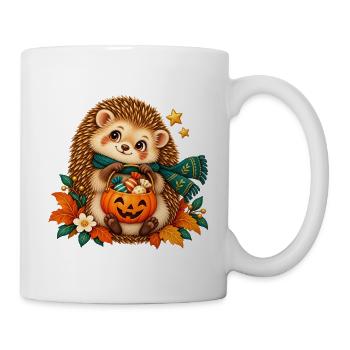 Igel-Herbst-Kürbis Halloween - Tasse - Weiß - Rechts